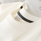 Summer Japanese Round Neck Half Sleeve Top Loose Casual Solid Color