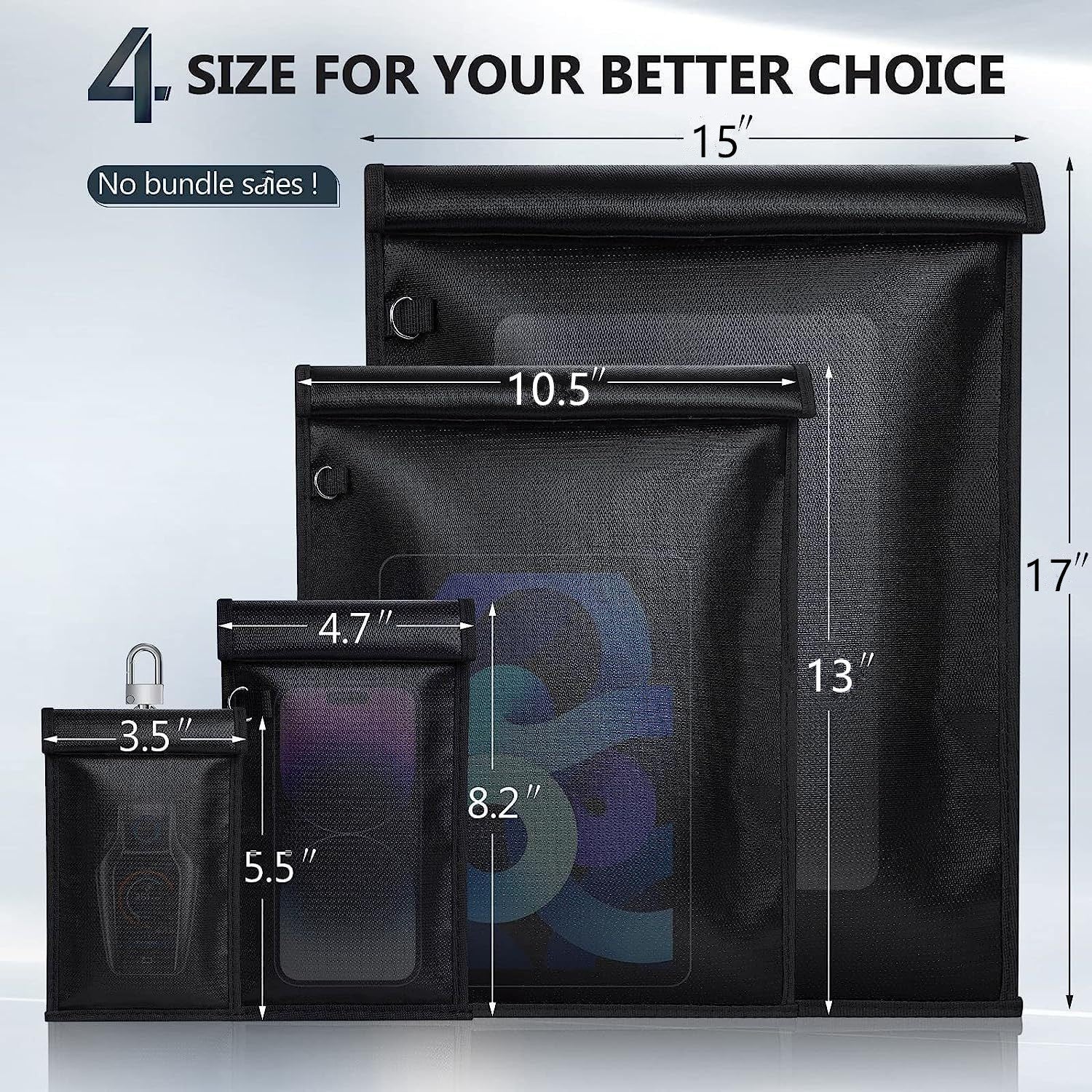 Fire Retardant Waterproof Tablet Computer Shielding Bag