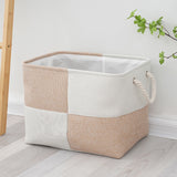Linen Fabric Large Capacity Square Storage Basket