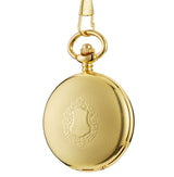 Retro Hollow Big Floral Print Automatic Mechanical Pocket Watch