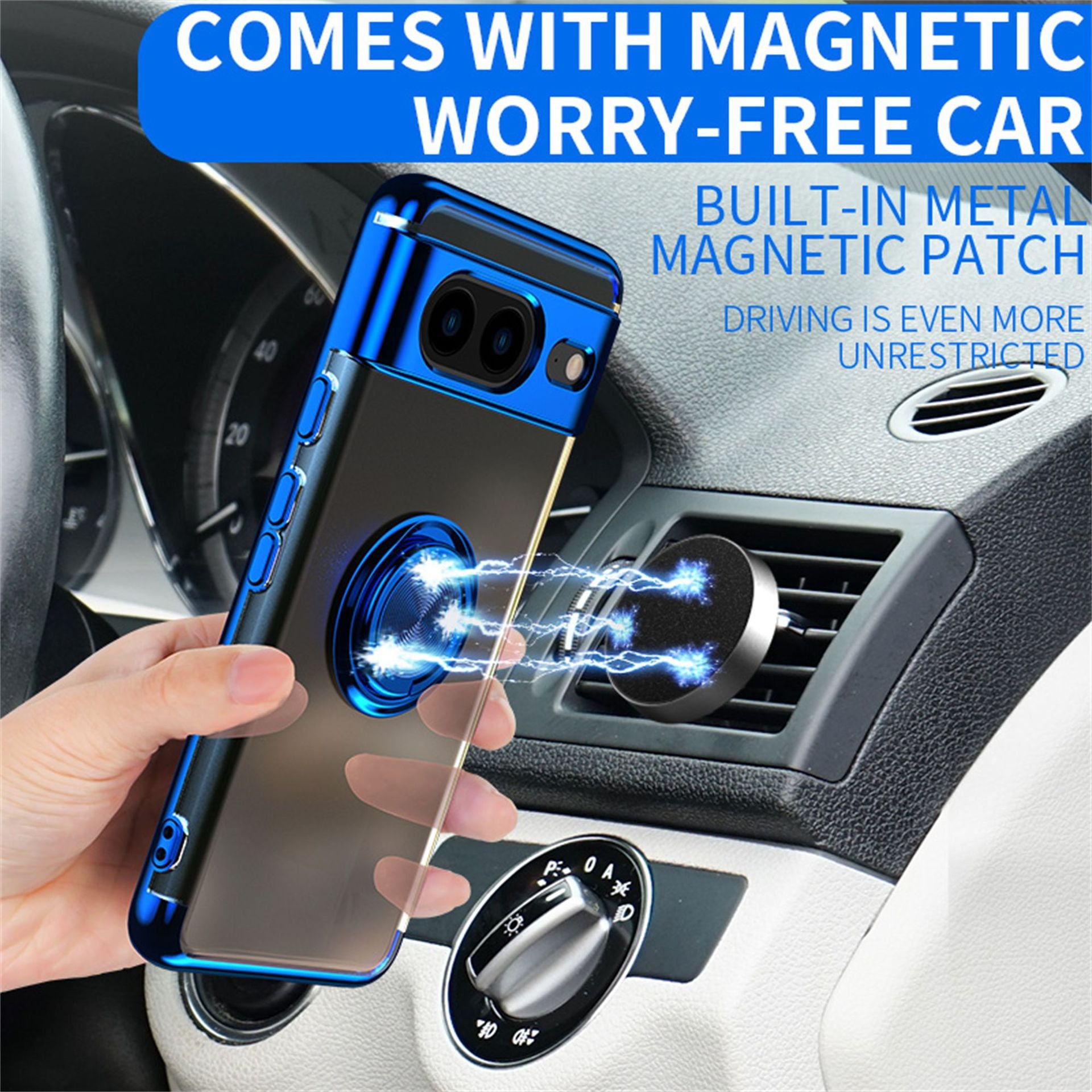 Phone Case Electroplated Silicone Transparent Magnetic Ring Protective Sleeve