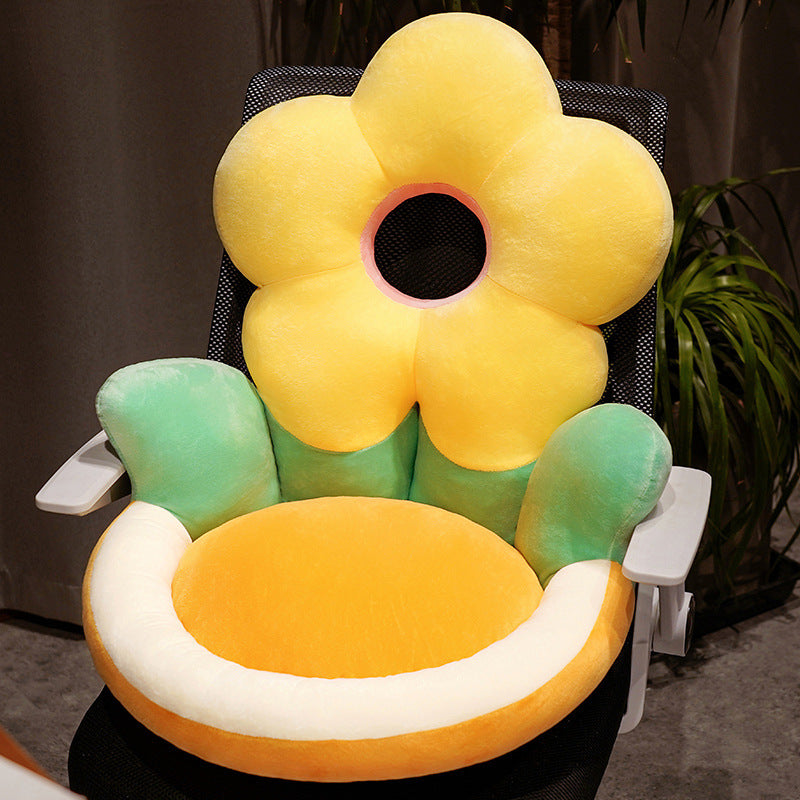 Cartoon Half-pack Waist Support Flower Futon Cushion