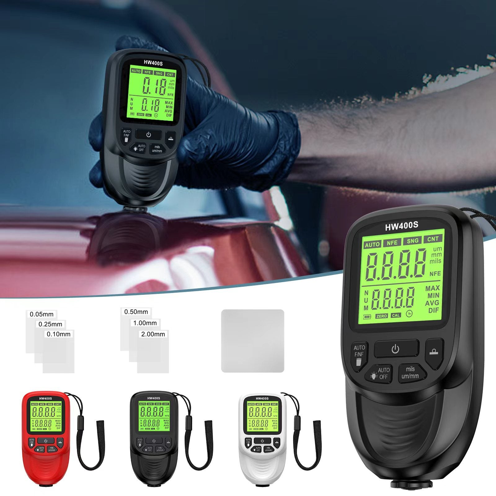 Hw-400s Thickness Gauge High Precision Industrial Iron Aluminum Coating Thickness Gauge