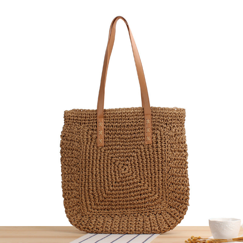 One-shoulder Paper String Hand-woven Large Capacity Hand Holding Casual Bag