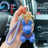 Cute Cartoon Diamond Rabbit Car Key Ring
