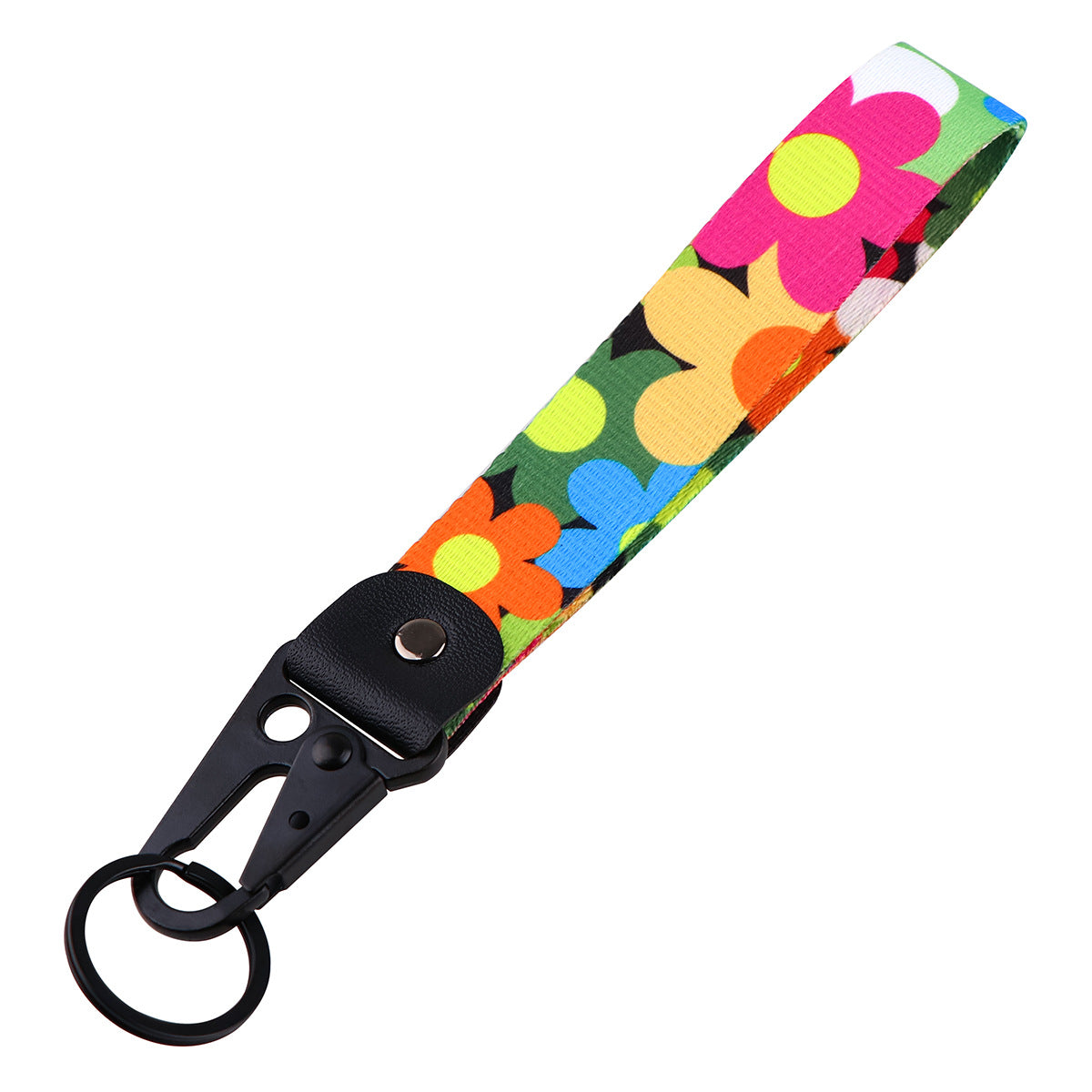 Cherry Blossom Leather Metal Keychains
