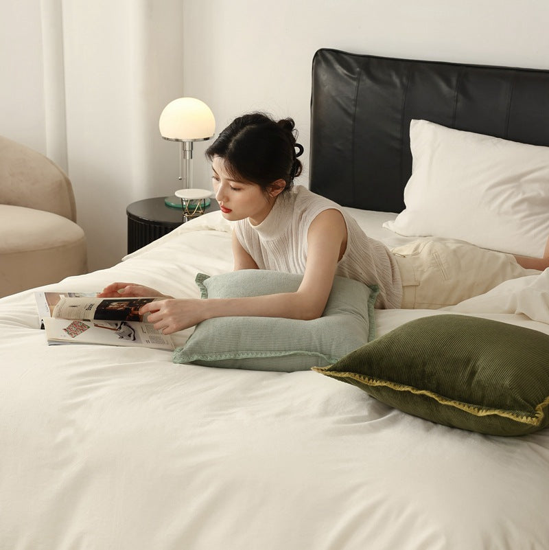 Home Fashion Simple Corduroy Couch Pillow