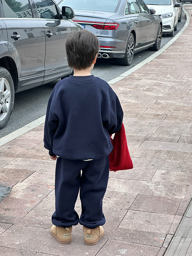 Children's Velvet Sport Suit Two-piece Set
