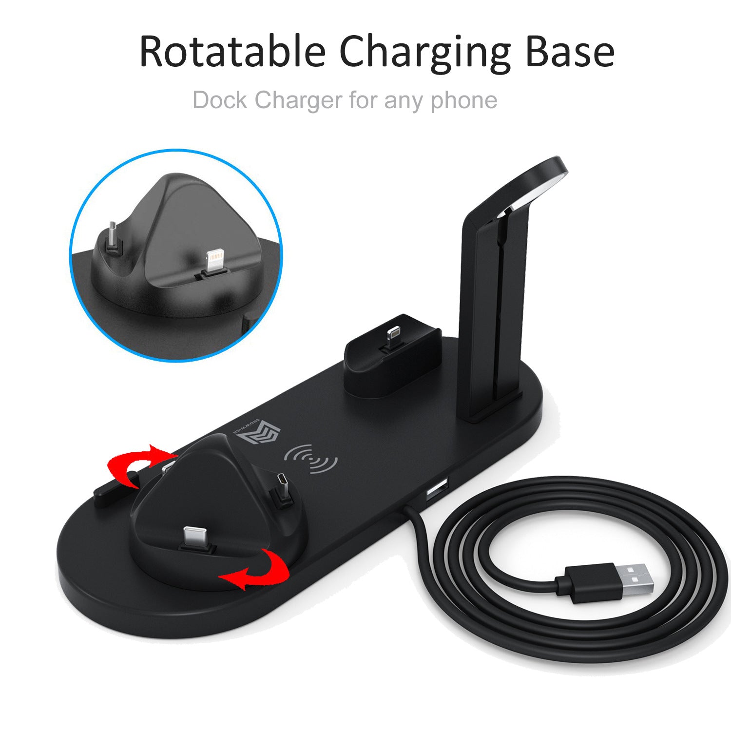 Six-in-one Multifunctional Wireless Vertical Desktop Phone Charging Bracket