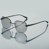 Frameless Trimming Leopard Head Sunglasses