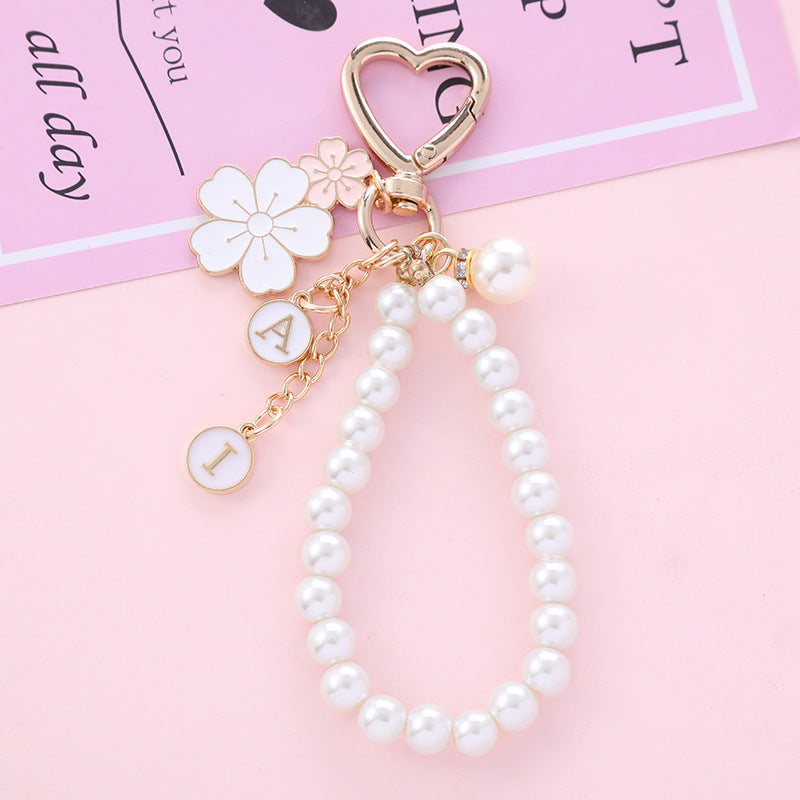 New Two-color Flower Alloy Key Ring Pendant