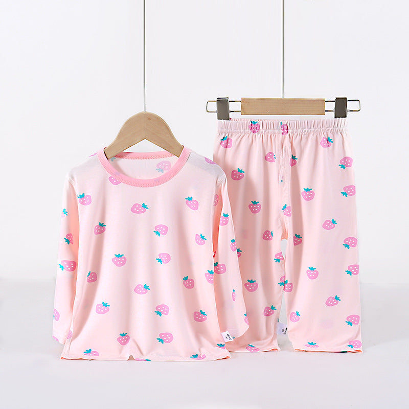 Youke Silk Home Wear Nine-quarter Sleeve Boneless Suit
