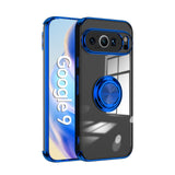 Phone Case Electroplated Silicone Transparent Magnetic Ring Protective Sleeve
