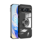 Phone Case Electroplated Silicone Transparent Magnetic Ring Protective Sleeve