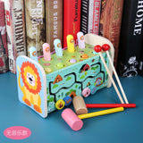 Wooden Lion Three-in-one Music Whac-a-mole Percussion Piano Multi-function