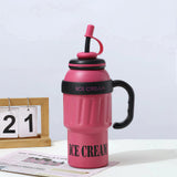 Handle Ice Cream Vacuum Cup Stainless Steel Large Capacity