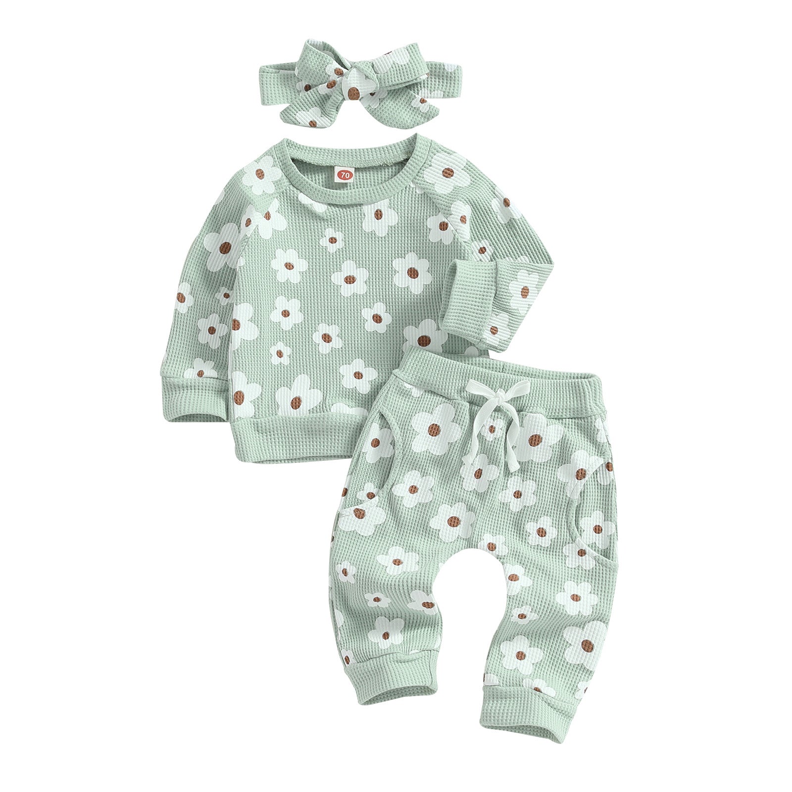 Personality New Waffle Print Sweater Suit