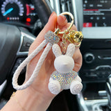 Cute Cartoon Diamond Rabbit Car Key Ring