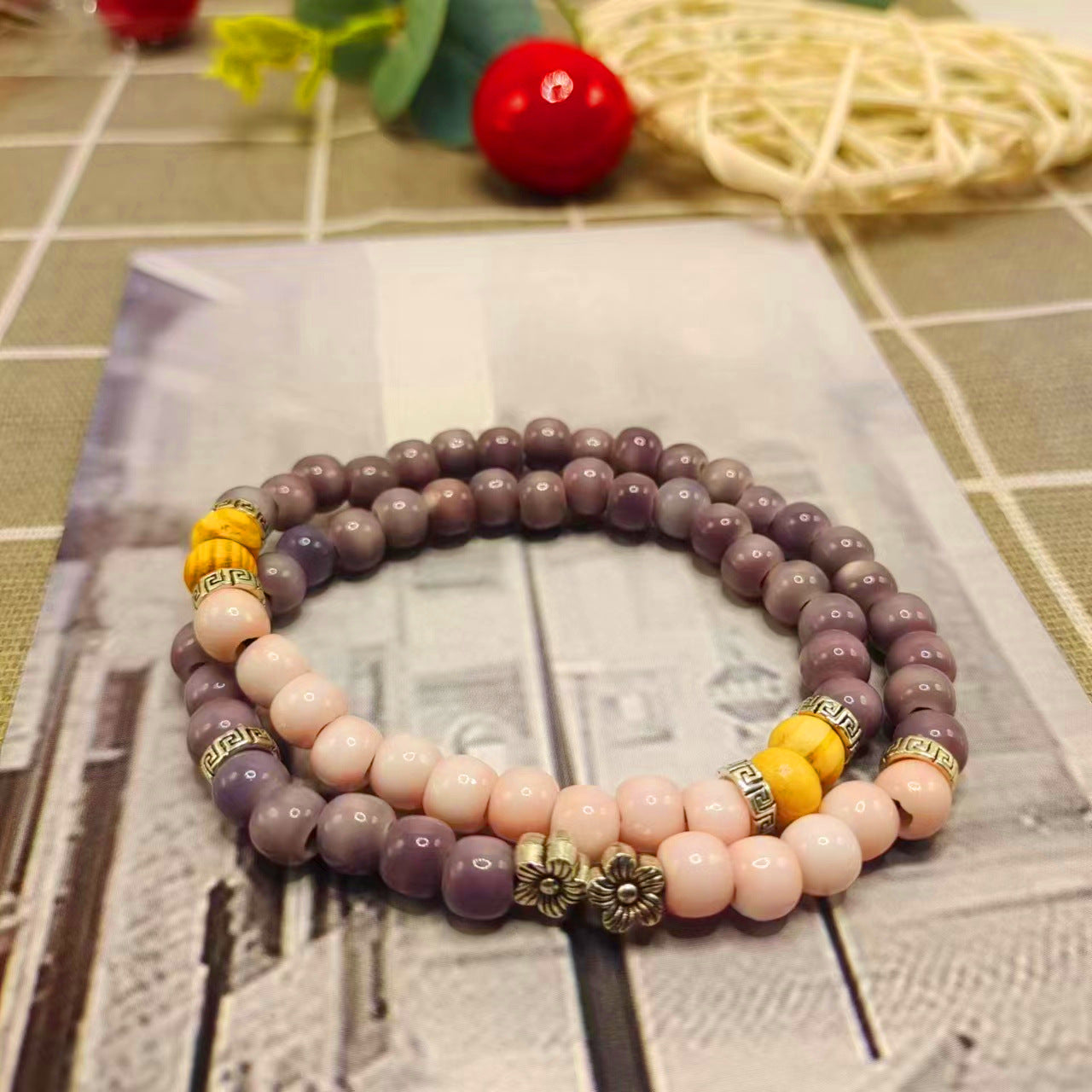 Retro Double-layer Ceramic Bracelet For Women