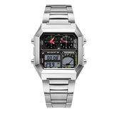 Dual Display Multifunctional Waterproof Alarm Clock Luminous Sports Chronograph Watch