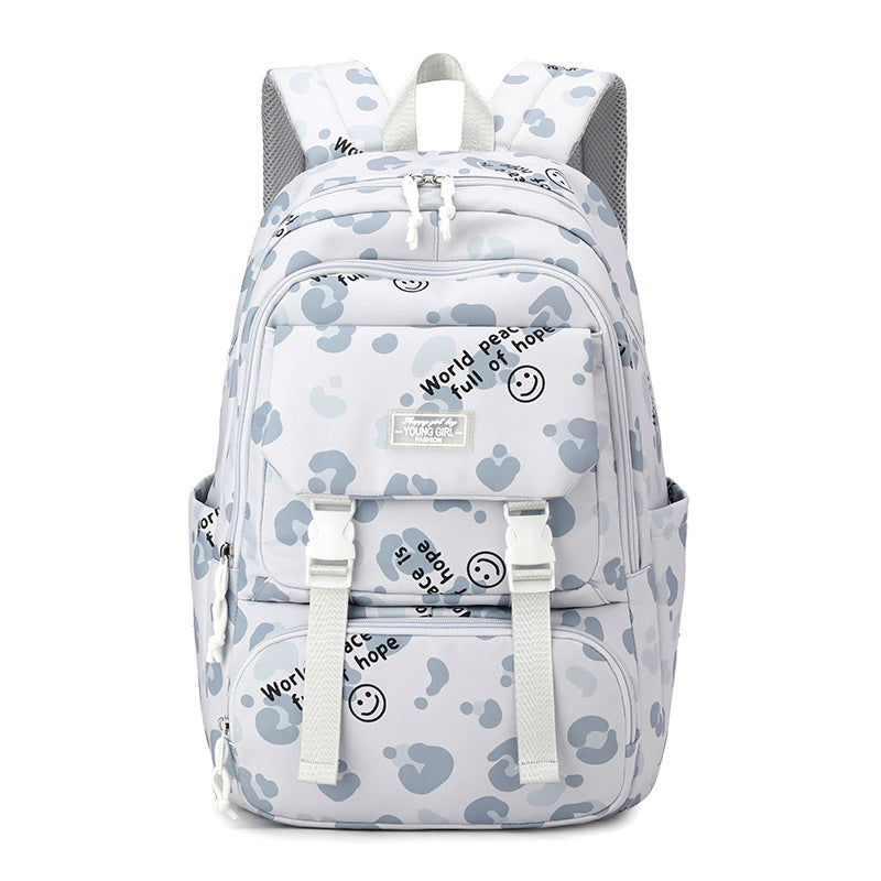 Printed Lightweight Backpack Large Capacity Middle School Student Schoolbag