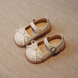 Soft Bottom Non-slip Velcro Children's Solid Color Leather Shoes