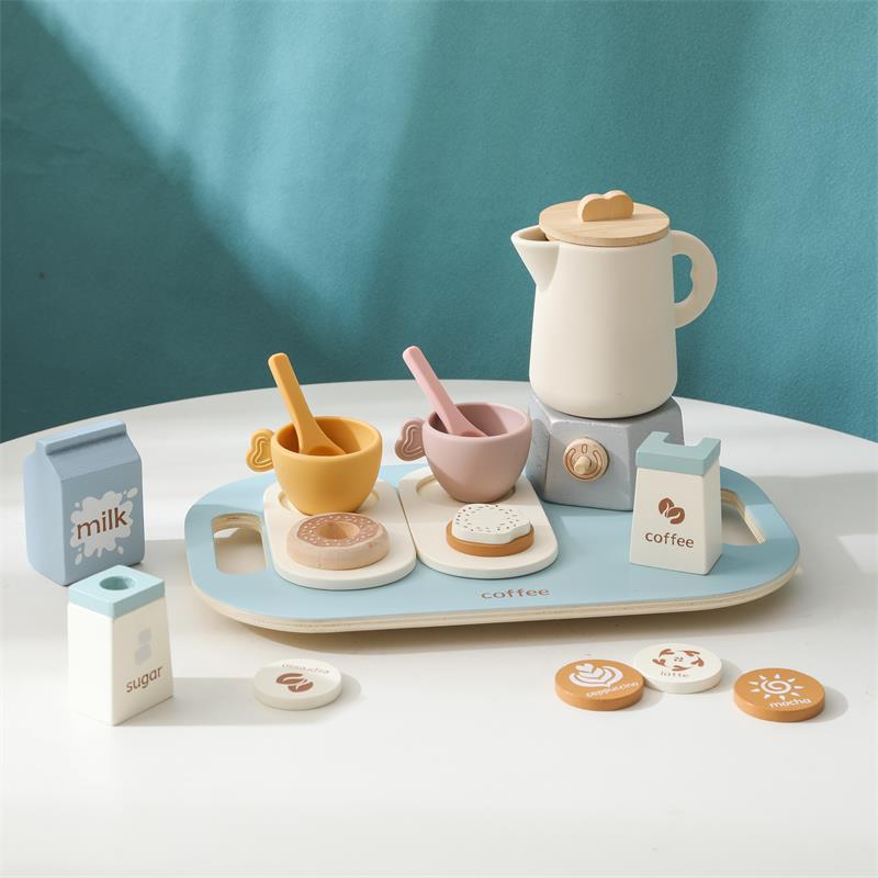 Cognitive Multifunctional Silicone Wooden Saucer Children's Coffee Tableware