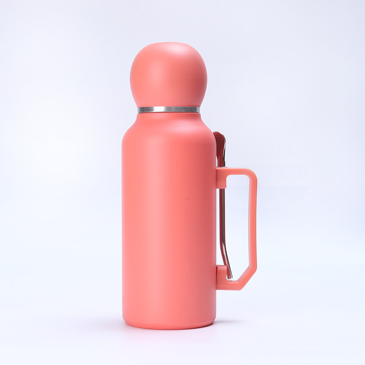 1300ML Vacuum Cup With Stirring Straw Spoon Football Cup 304 Stainless Steel Handle