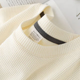 Summer Japanese Round Neck Half Sleeve Top Loose Casual Solid Color