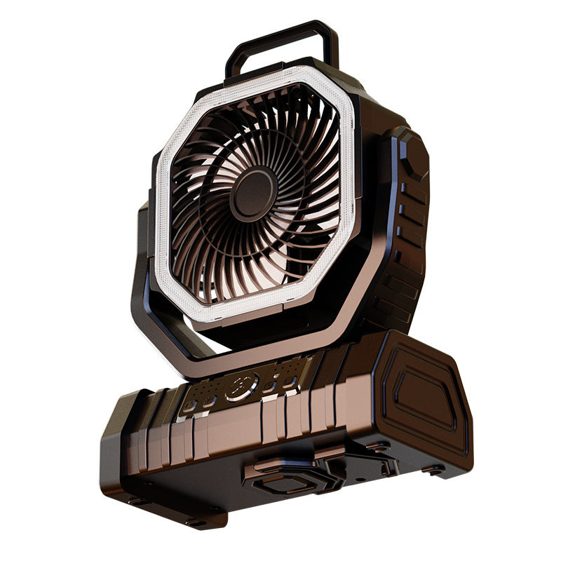 Outdoor Multifunctional Portable Rechargeable Lighting Fan