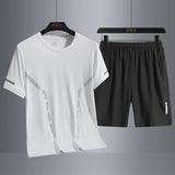 Suit Men's Quick-drying T-shirt Short Sleeve Sports Knee Length Shorts