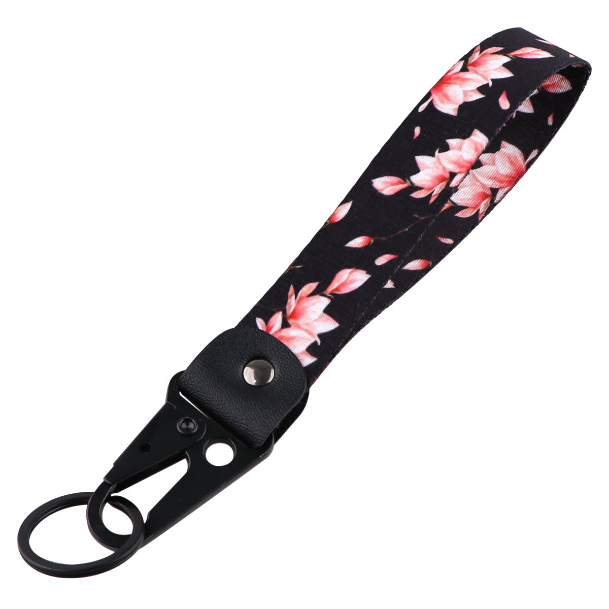 Cherry Blossom Leather Metal Keychains