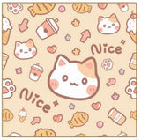 Simple Cartoon Printed Cat Cloth Cosmetic Bag