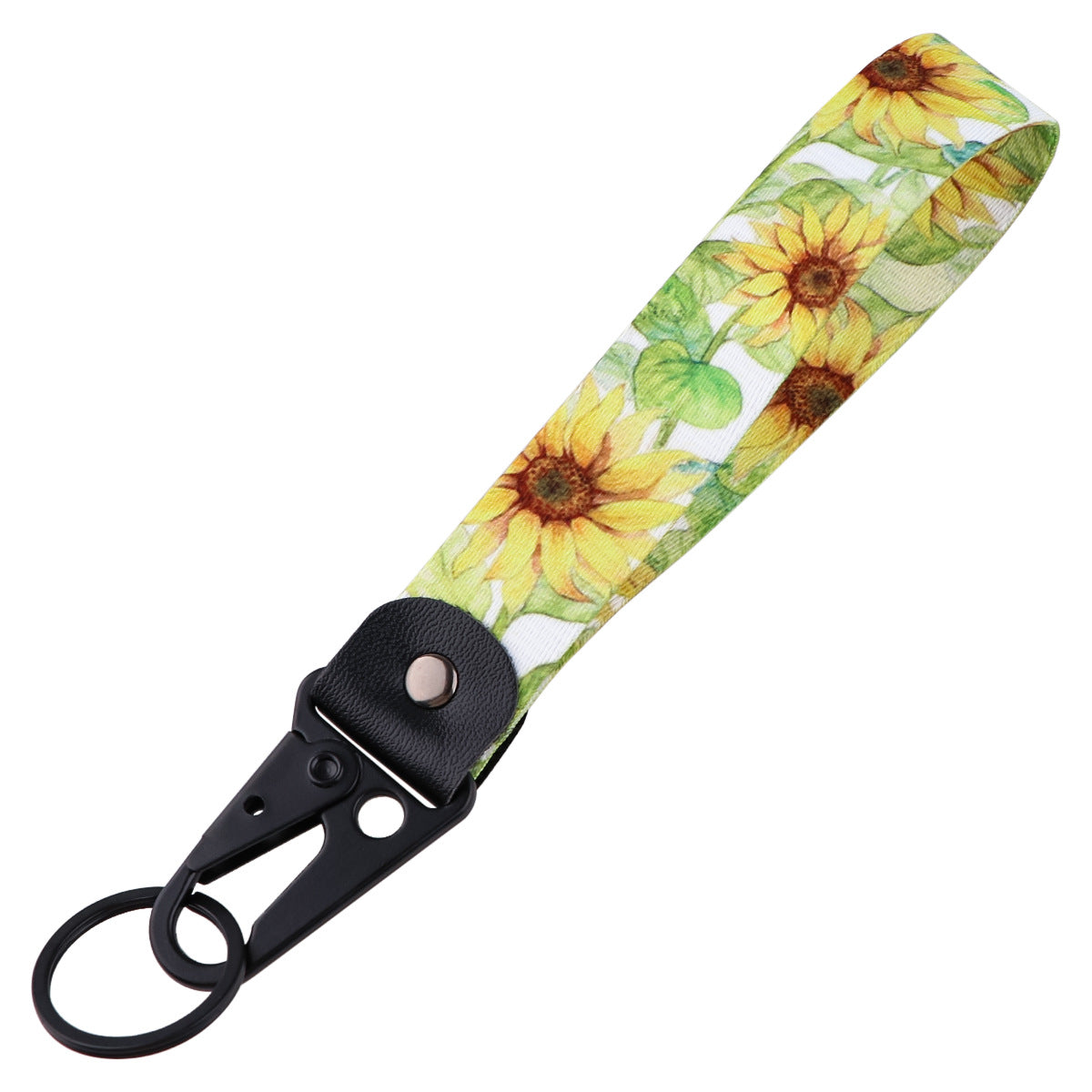 Cherry Blossom Leather Metal Keychains