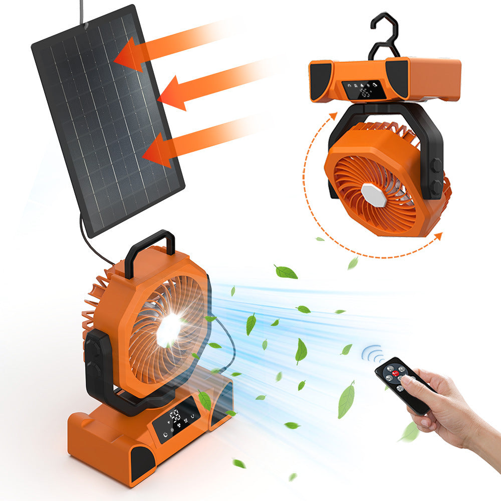 Outdoor Multifunctional Portable Rechargeable Lighting Fan