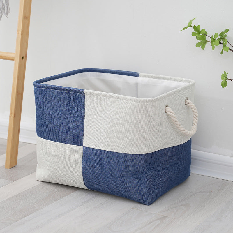 Linen Fabric Large Capacity Square Storage Basket