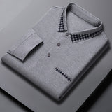 Solid Color Casual Dad Long-t-shirt