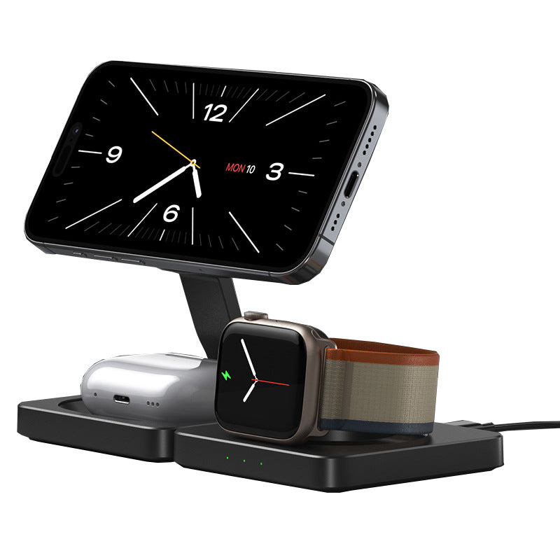 Three In One Folding Magnetic Mobile Phone Wireless Charger