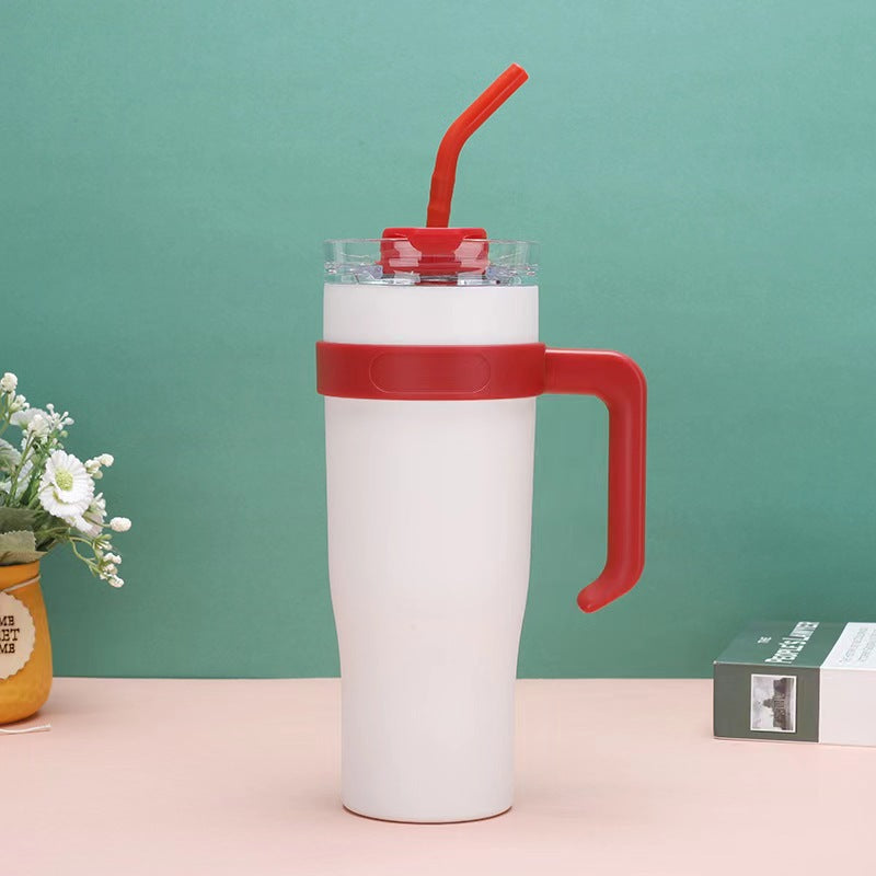With Handle Strap Straw Large-capacity Water Cup