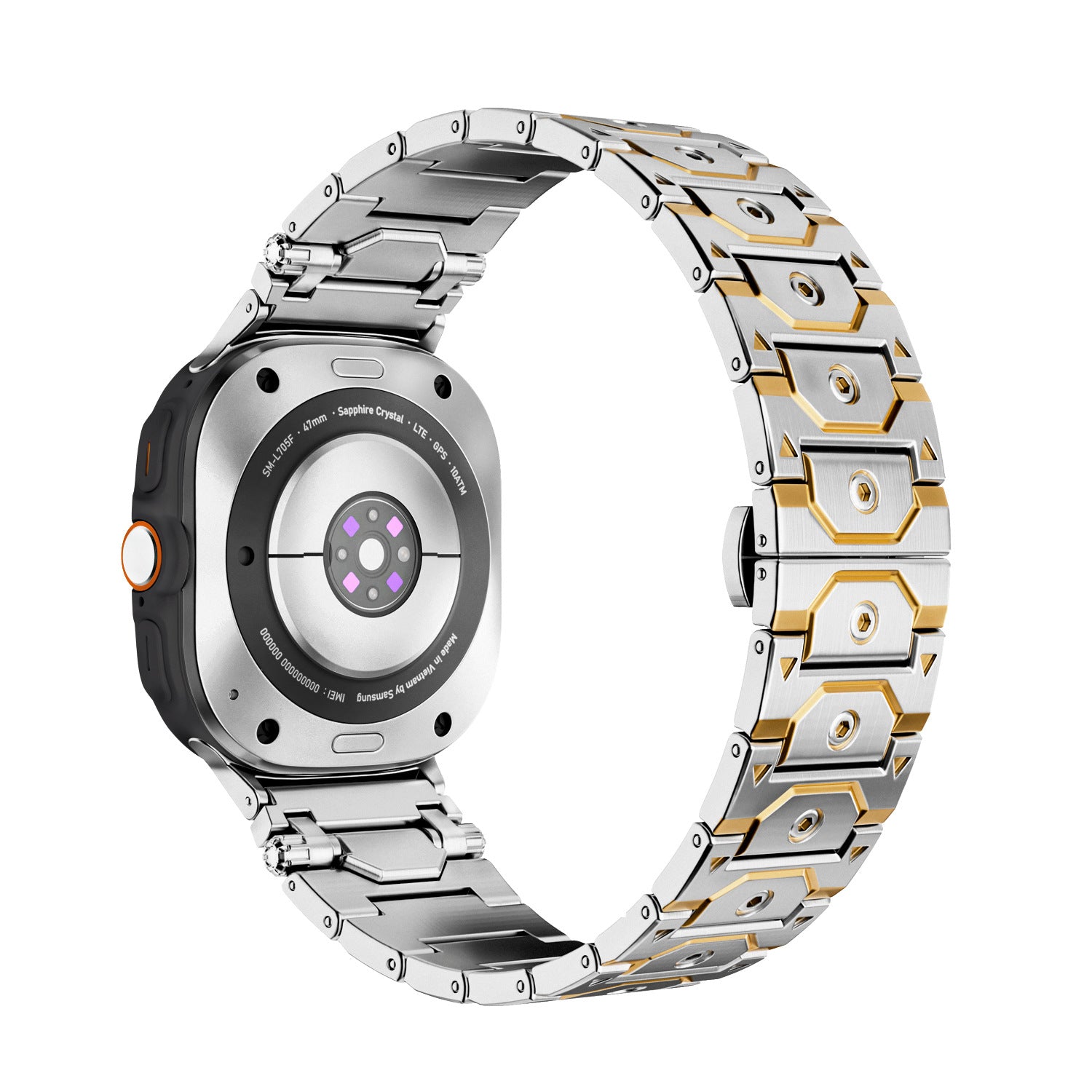 Butterfly Clasp Metallic Stainless Steel Strap