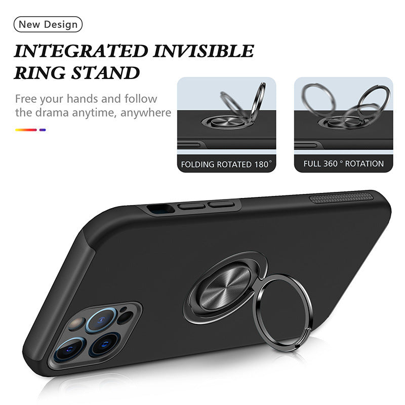 Car Magnetic Phone Case Hidden God Ring Drop-resistant Protective Cover