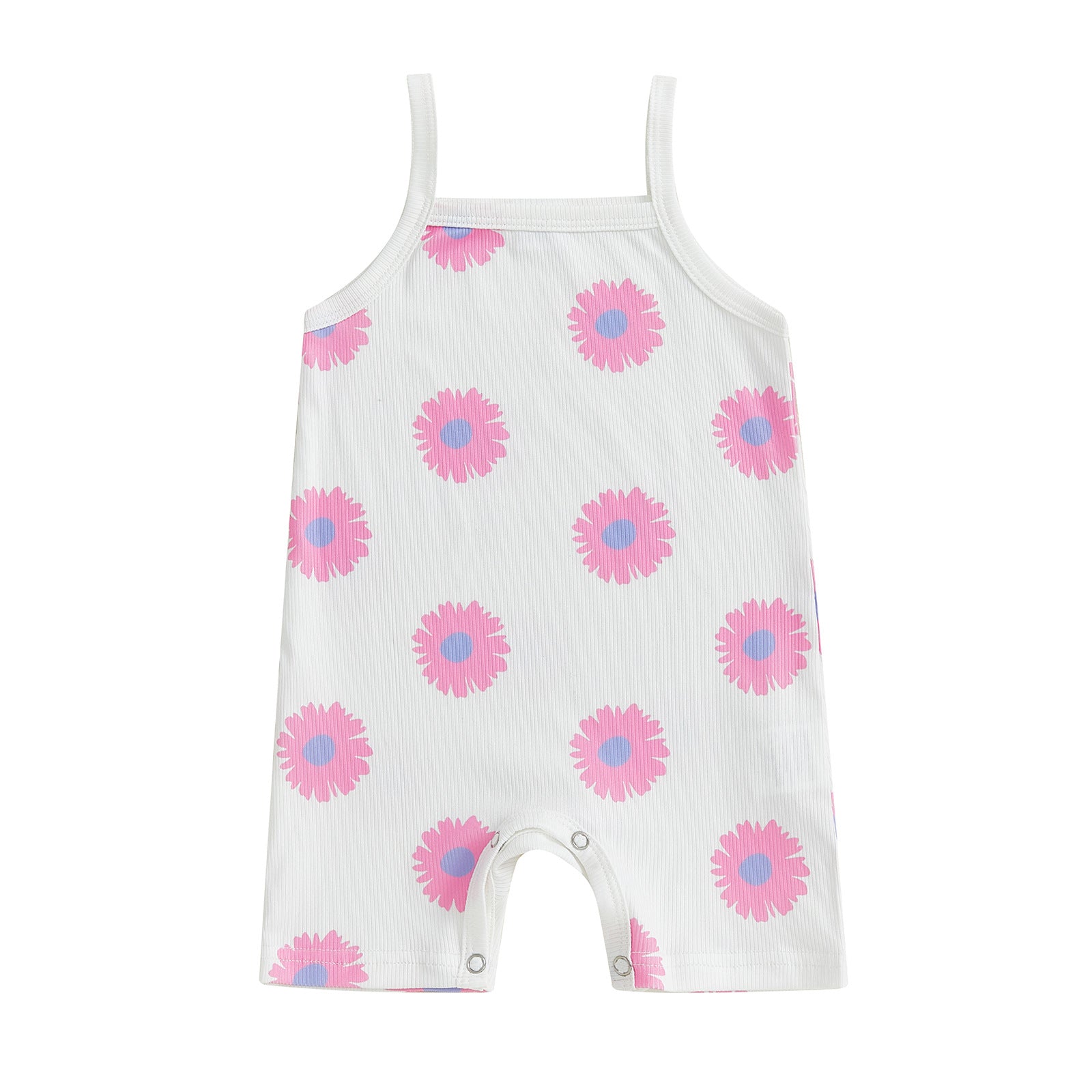 Girls Fashion Flower Print Sling One-piece  Romper