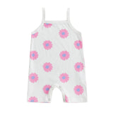 Girls Fashion Flower Print Sling One-piece  Romper