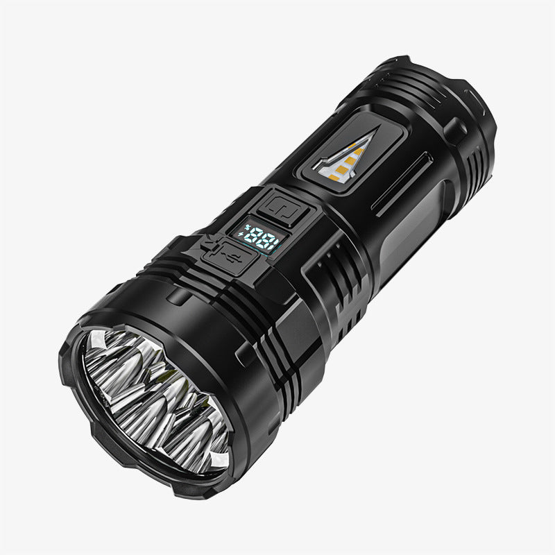 Outdoor Strong Light Super Bright Long-range Multi-gear Dimming Long-lasting Endurance Type-C Rechargeable Flashlight