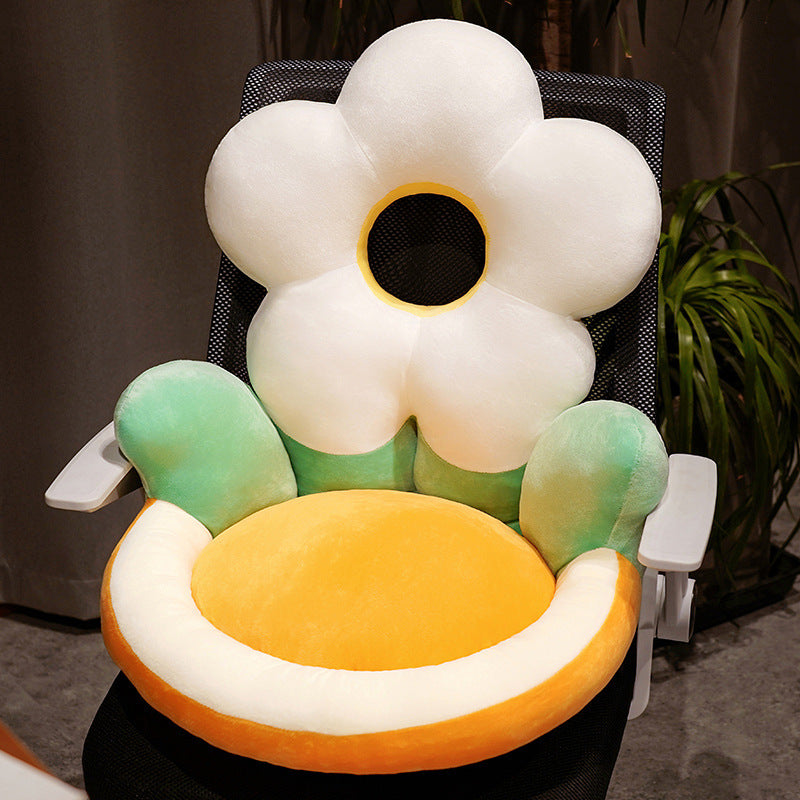 Cartoon Half-pack Waist Support Flower Futon Cushion
