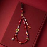 Cinnabar Dragon Mobile Phone Charm Pendant Keychain