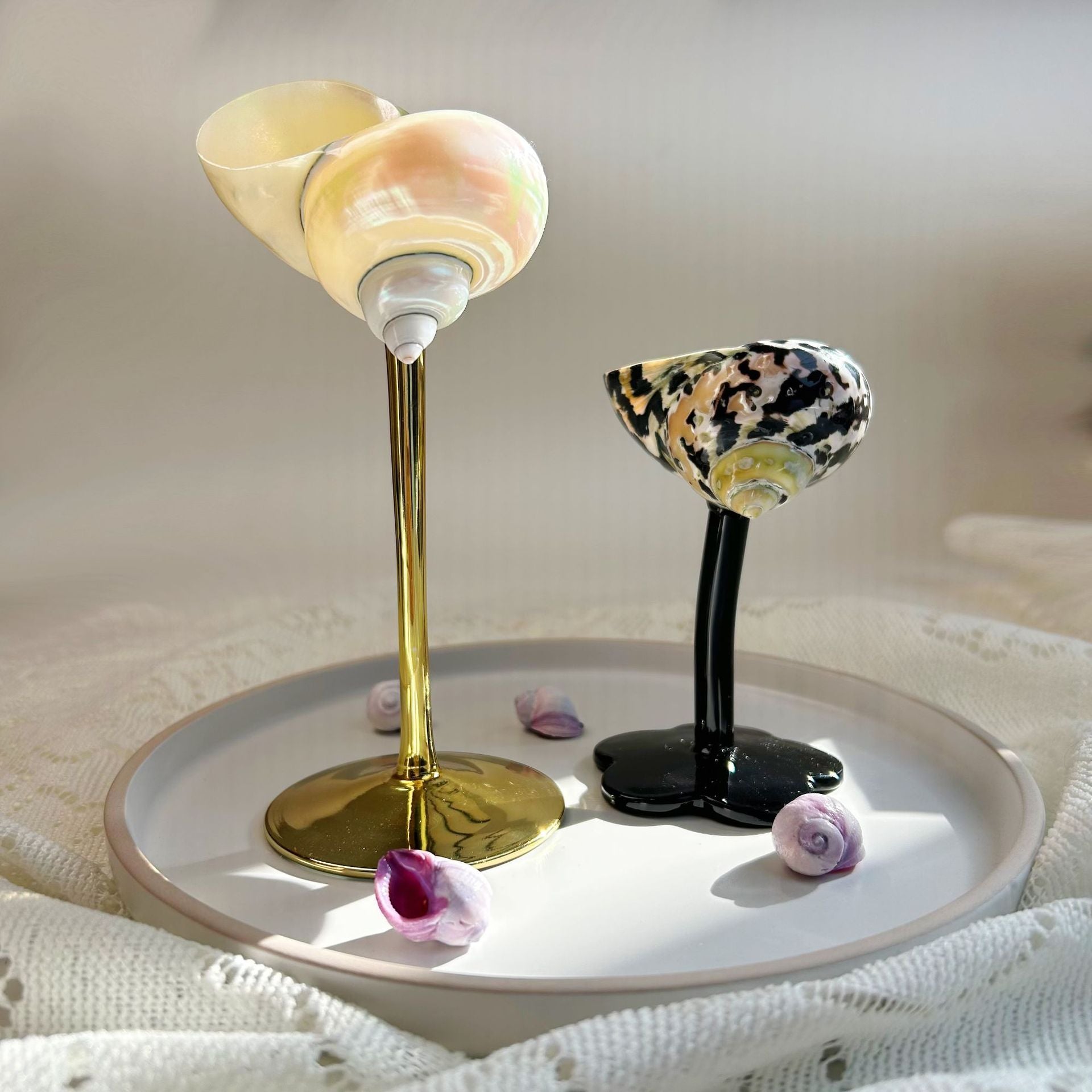 Ins Handmade Shell Conch Wine Glass Aromatherapy Dish