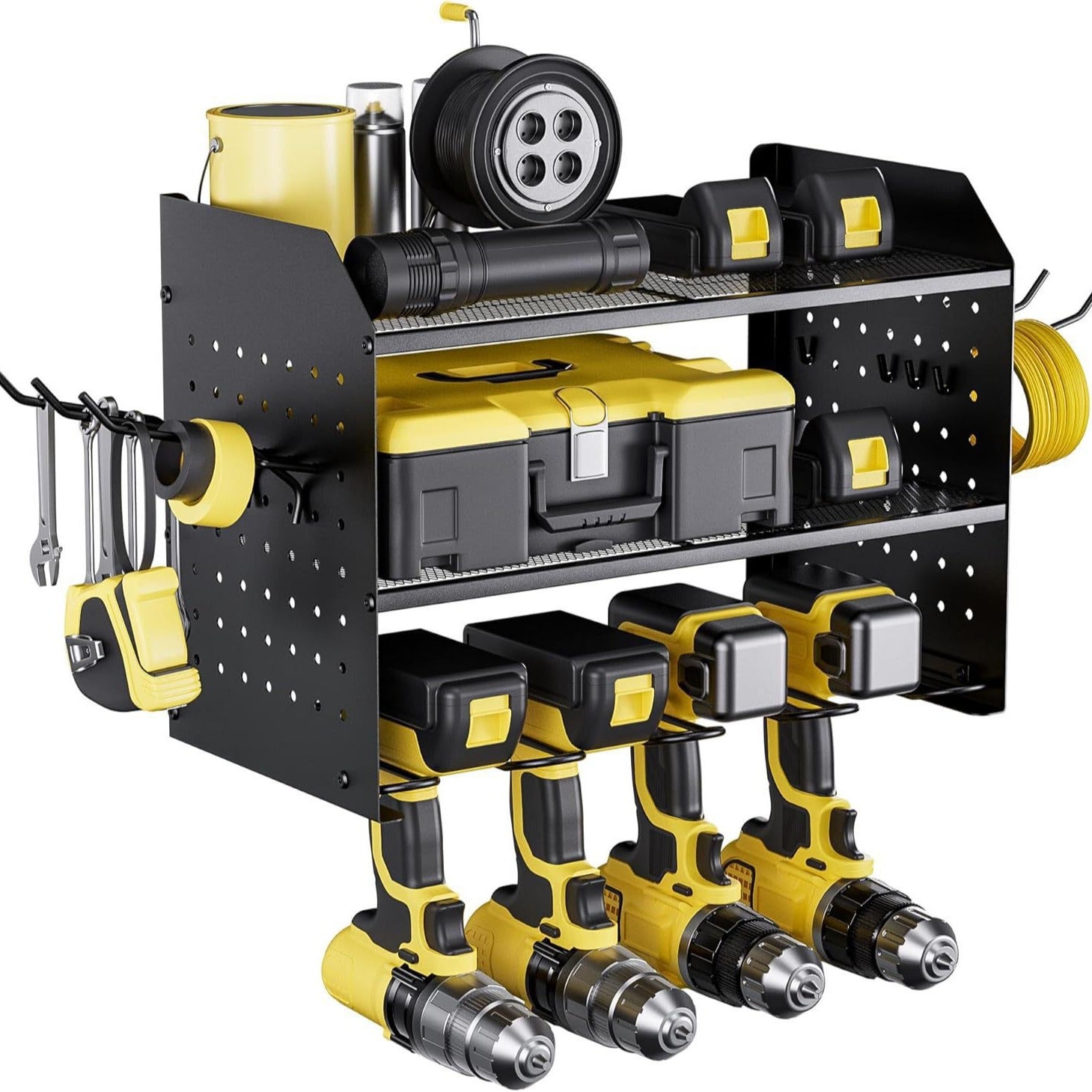 Wall-mounted Power Storage Garage Electric Drill Screwdriver Rack Electric Tool Holder