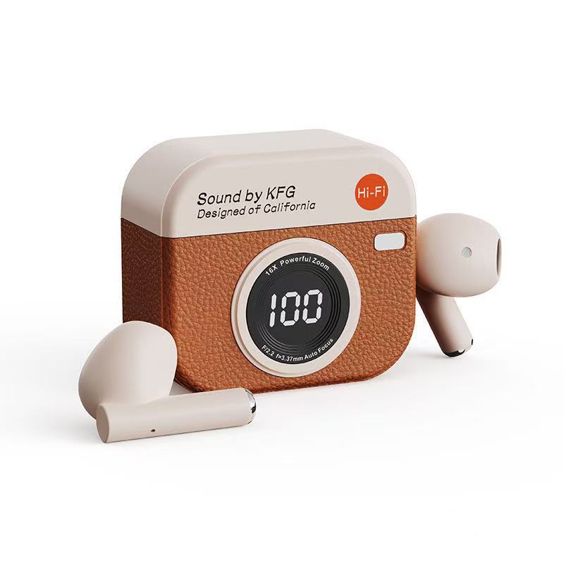 Retro Camera Digital Display Q86 Wireless Bluetooth Headset