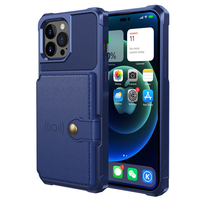 Magnetic Card Cover Phone Case Drop-resistant Protective Cover